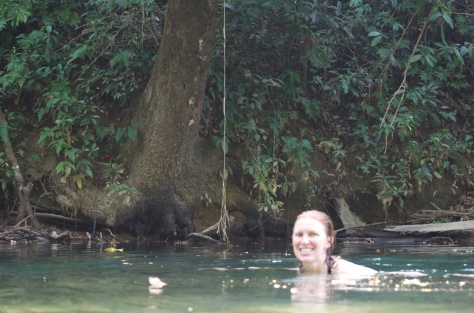 Rachel enjoying the cool water.